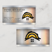 Carte De Visite Logo de construction | Acier métallique (Devant / Derrière)
