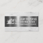 Carte De Visite Logo de construction | Arrière - plan de bois (Devant)