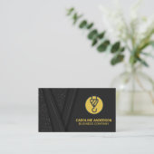 Carte De Visite Logo de construction | Black Luxury Gold (Debout devant)