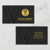 Carte De Visite Logo de construction | Black Luxury Gold (Devant / Derrière)