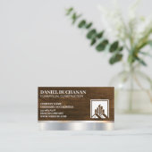 Carte De Visite Logo de construction | Bois métallique (Debout devant)