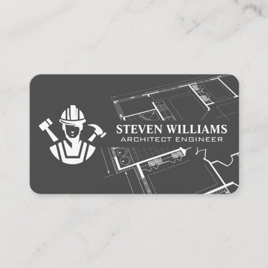 Carte De Visite Logo de Construction Builder | Plan (Devant)