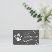 Carte De Visite Logo de Construction Builder | Plan (Debout devant)