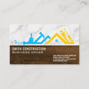 Carte De Visite Logo de construction Carpentry Handyman
