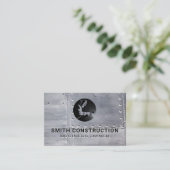Carte De Visite Logo de construction de souder | Feuilles métalliq (Debout devant)