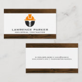 Carte De Visite Logo de construction | Découpe en bois (Devant / Derrière)