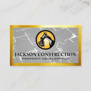 Carte De Visite Logo de Construction Earth Mover   Plan directeur