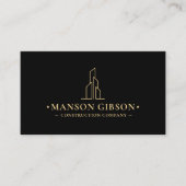 Carte De Visite Logo de construction générale Black Modern (Devant)
