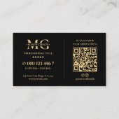 Carte De Visite Logo de construction générale moderne en noir (Dos)