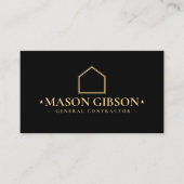 Carte De Visite Logo de construction générale moderne en noir (Devant)