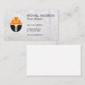 Carte De Visite Logo de construction | Gestionnaire de projets (Devant / Derrière)