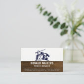 Carte De Visite Logo de construction | Grain de bois (Debout devant)