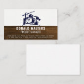 Carte De Visite Logo de construction | Grain de bois (Devant / Derrière)