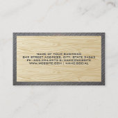 Carte De Visite Logo de construction | Grain de bois | Acier (Dos)