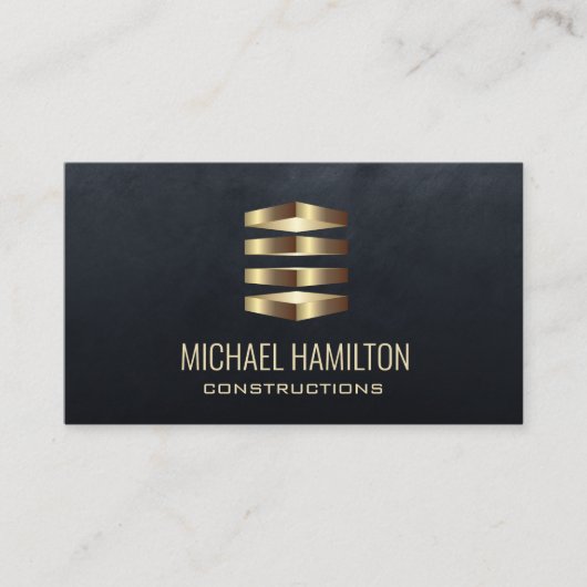 Carte De Visite Logo de construction immobilière simple profession (Devant)