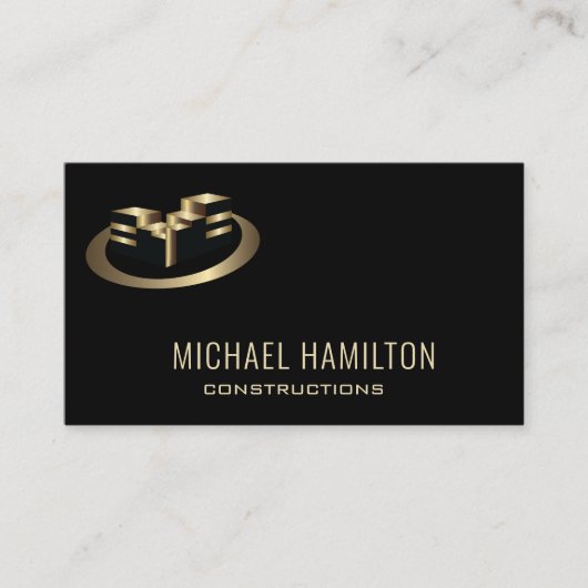 Carte De Visite Logo de construction immobilière simple profession (Devant)