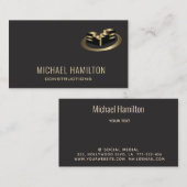 Carte De Visite Logo de construction immobilière simple profession (Devant / Derrière)