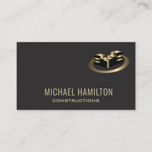 Carte De Visite Logo de construction immobilière simple profession