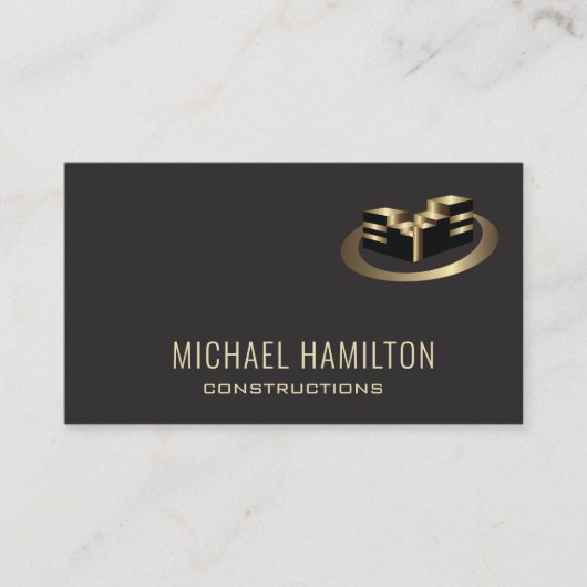 Carte De Visite Logo de construction immobilière simple profession (Devant)