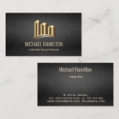 Carte De Visite Logo de construction immobilière simple profession (Devant / Derrière)