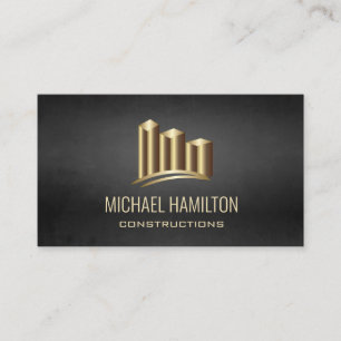 Carte De Visite Logo de construction immobilière simple profession