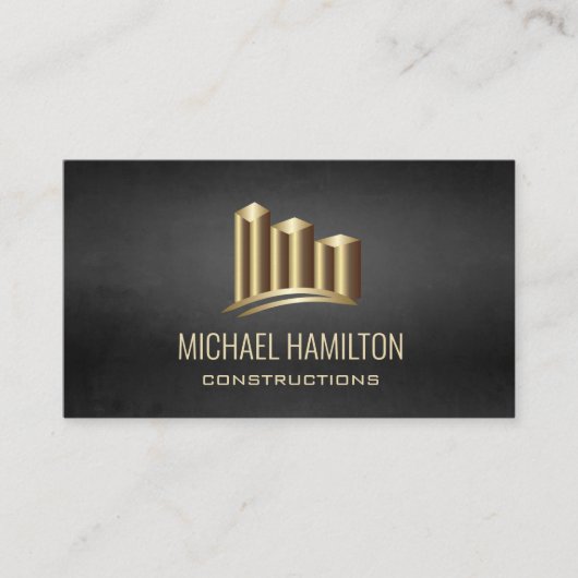 Carte De Visite Logo de construction immobilière simple profession (Devant)