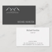 Carte De Visite Logo de construction immobilière simple profession (Devant / Derrière)