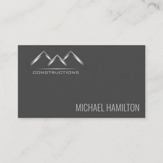 Carte De Visite Logo de construction immobilière simple profession (Devant)