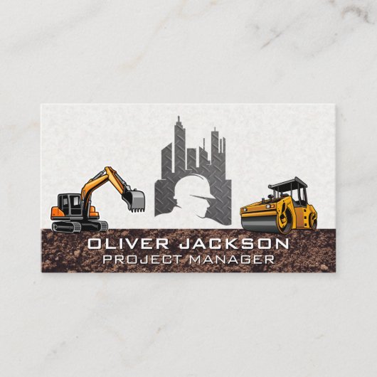 Carte De Visite Logo de construction | Machines lourdes (Devant)
