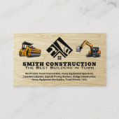 Carte De Visite Logo de construction | Machines lourdes | Grain de (Devant)