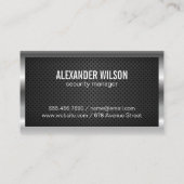 Carte De Visite Logo de construction | Maillage perforé métallique (Dos)