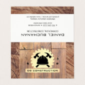 Carte De Visite Logo de construction | Métal de bois scié (Extérieur déplié)