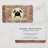 Carte De Visite Logo de construction | Métal de bois scié (Devant / Derrière)