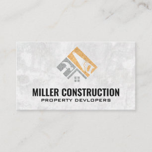 Carte De Visite Logo de construction outils de marteau scié