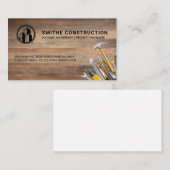 Carte De Visite Logo de construction | Outils main | Arrière - pla (Devant / Derrière)