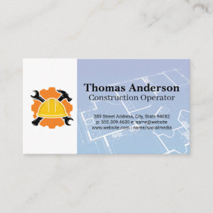 Carte De Visite Logo de construction Plan directeur