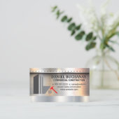 Carte De Visite Logo de construction | Rivets métalliques (Debout devant)