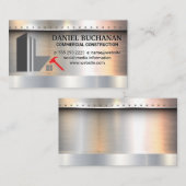 Carte De Visite Logo de construction | Rivets métalliques (Devant / Derrière)