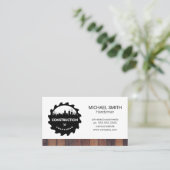 Carte De Visite Logo de Construction Saw City | Découpe en bois (Debout devant)