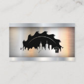 Carte De Visite Logo de Construction Saw City | Métallique (Dos)