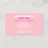 Carte De Visite Logo de cookie éditable | Boulangerie rose blanc (Dos)