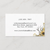 Carte De Visite Logo de corne de cerf tournesol aquarelle (Dos)