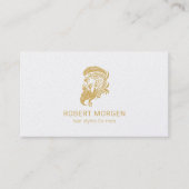 Carte De Visite Logo de coupe de cheveux en or (Devant)