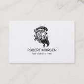 Carte De Visite Logo de coupe de cheveux ornementaux noirs (Devant)