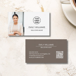 Carte De Visite Logo de courtier immobilier Photo QR