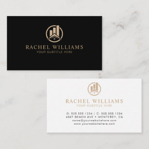 Carte De Visite Logo de courtier immobilier promotionnel simple mo