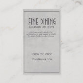 Carte De Visite LOGO de couteau et de fourchette pour le (Dos)