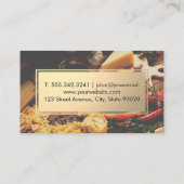 Carte De Visite Logo de couteau | Or métallique | Nourriture sur t (Dos)