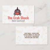 Carte De Visite Logo de crabe de fruits de mer | Motifs alimentair (Devant / Derrière)