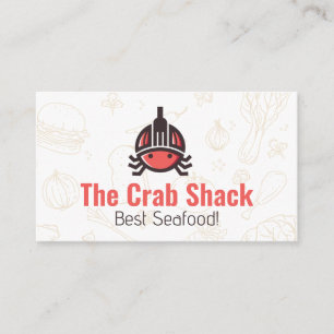 Carte De Visite Logo de crabe de fruits de mer   Motifs alimentair